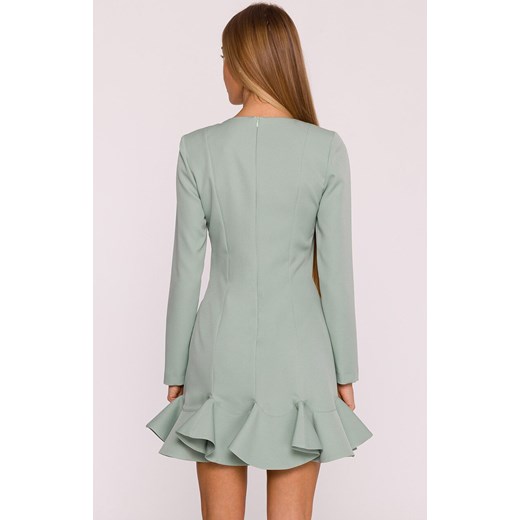 Moe sukienka damska z falbankami miętowa M880, Kolor miętowy, Rozmiar L, MOE ze sklepu Primodo w kategorii Sukienki - zdjęcie 185821579
