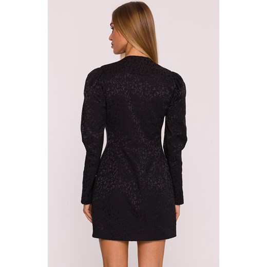 Moe żakardowa sukienka marynarkowa czarna M881, Kolor czarny, Rozmiar L, MOE ze sklepu Primodo w kategorii Sukienki - zdjęcie 185821589