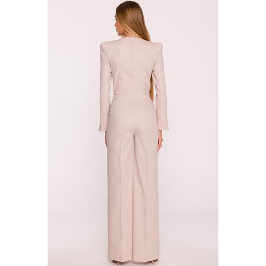 Moe kombinezon damski denim beżowy M883, Kolor beżowy, Rozmiar L, MOE ze sklepu Primodo w kategorii Kombinezony damskie - zdjęcie 185821609