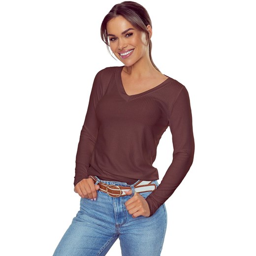 Eldar bluzka damska czekoladowa Eleonor, Kolor czekoladowy, Rozmiar S, Eldar ze sklepu Intymna w kategorii Bluzki damskie - zdjęcie 185822307