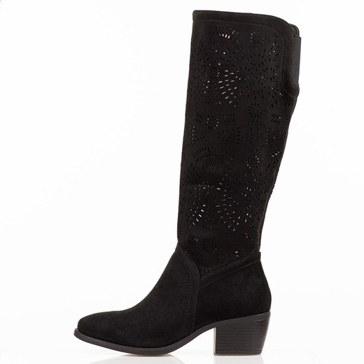 Czarne zamszowe kozaki damskie Jezzi 1921-41 ze sklepu suzana.pl w kategorii Kozaki damskie - zdjęcie 185826176