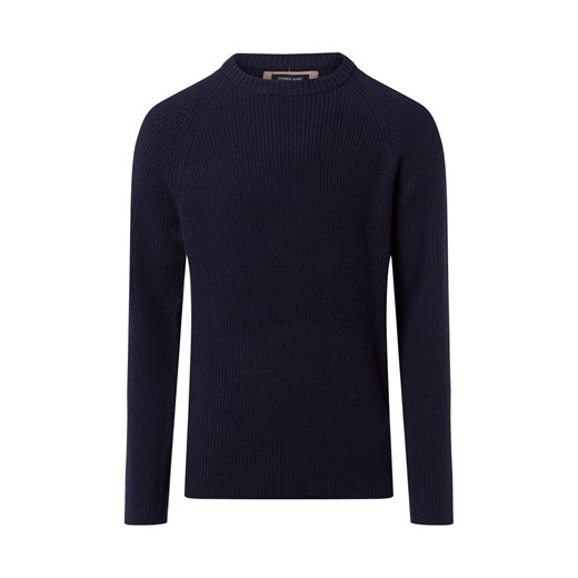 Andrew James Męski sweter z dzianiny kaszmirowej Mężczyźni Kaszmir granatowy jednolity ze sklepu vangraaf w kategorii Swetry męskie - zdjęcie 185826358