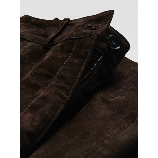 Reserved - Skórzane szorty - ciemnobrązowy Reserved M Reserved