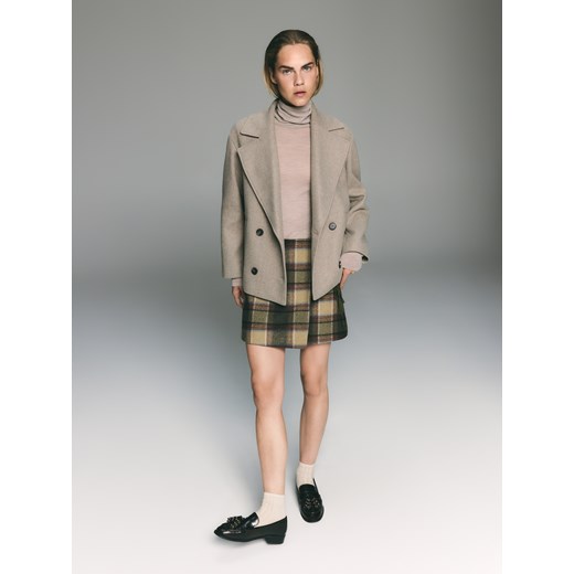 Reserved - Spódnica mini z dodatkiem wełny - wielobarwny Reserved XL Reserved