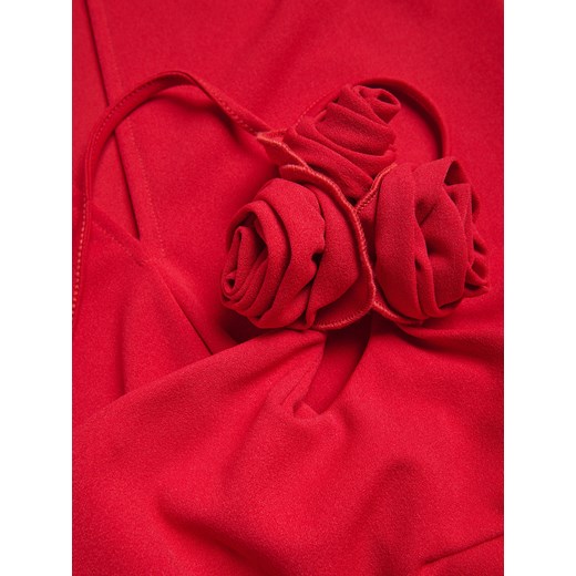 Reserved - Sukienka midi z ozdobnym detalem - czerwony Reserved S Reserved