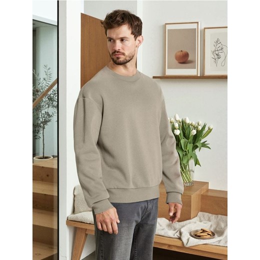 Sinsay - Bluza basic comfort fit - beżowy ze sklepu Sinsay w kategorii Bluzy męskie - zdjęcie 185828089