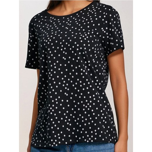 Sinsay - Koszulka w kropki - czarny ze sklepu Sinsay w kategorii Bluzki damskie - zdjęcie 185828135