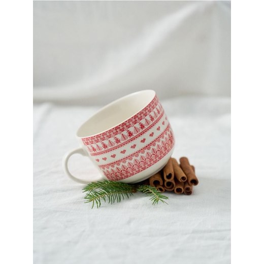 Sinsay - Ceramiczny kubek z uchem z motywem świątecznym - czerwony ze sklepu Sinsay w kategorii Dom - zdjęcie 185828239