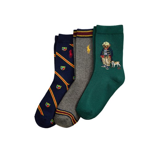 Zestaw 3 par wysokich skarpet dziecięcych Polo Ralph Lauren 443P03160001 Kolorowy ze sklepu eobuwie.pl w kategorii Skarpetki dziecięce - zdjęcie 185828377