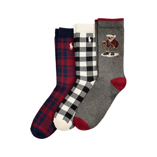 Zestaw 3 par wysokich skarpet dziecięcych Polo Ralph Lauren 444P03158001 Kolorowy ze sklepu eobuwie.pl w kategorii Skarpetki dziecięce - zdjęcie 185828399