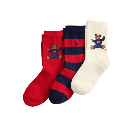 Zestaw 3 par wysokich skarpet dziecięcych Polo Ralph Lauren 446P03263001 Kolorowy ze sklepu eobuwie.pl w kategorii Skarpetki dziecięce - zdjęcie 185828435