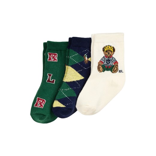 Zestaw 3 par wysokich skarpet dziecięcych Polo Ralph Lauren 441P03153001 Kolorowy ze sklepu eobuwie.pl w kategorii Skarpetki dziecięce - zdjęcie 185828439