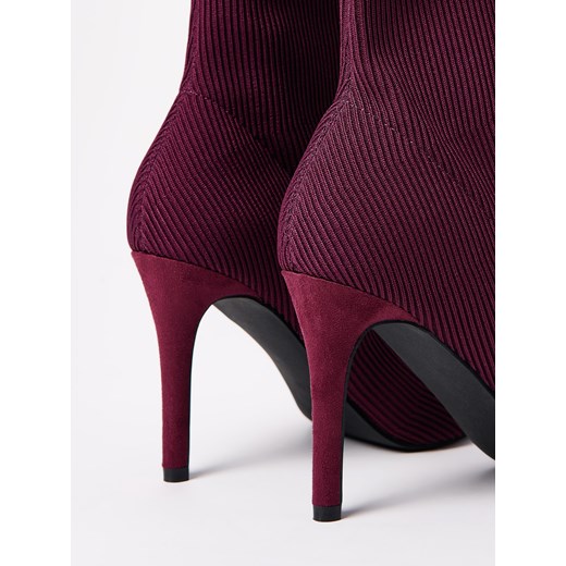 Mohito - Bordowe botki na szpilce - kasztanowy Mohito 39 Mohito
