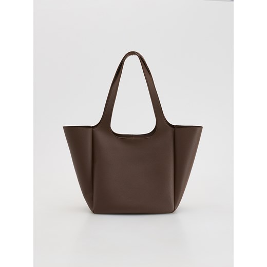 Reserved - Torebka shopper - ciemnobrązowy ze sklepu Reserved w kategorii Torebki damskie - zdjęcie 185829039