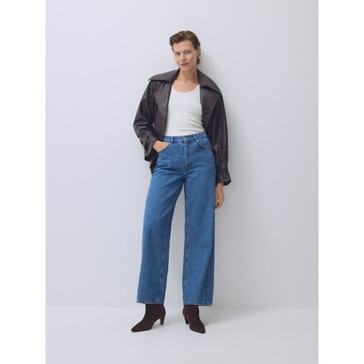 Reserved - Jeansy wide leg - niebieski ze sklepu Reserved w kategorii Jeansy damskie - zdjęcie 185829086