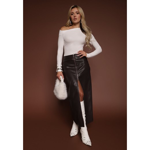 Biała Bluzka z Wiskozy z Dekoltem o Asymetrycznym Kroju Emmea Renee S/M renee.pl