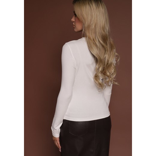 Biała Bluzka z Wiskozy z Dekoltem o Asymetrycznym Kroju Emmea Renee S/M renee.pl
