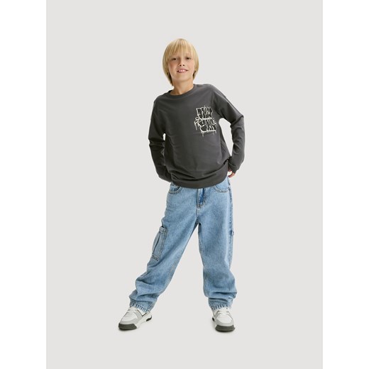 Reserved - Bawełniany longsleeve - ciemnoszary Reserved 170 (13-14 lat) Reserved