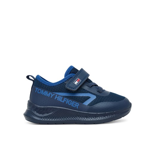 Sneakersy Tommy Hilfiger Low Cut Lace-Up/Velcro Sneaker T1B9-34110-1843 M Granatowy ze sklepu eobuwie.pl w kategorii Buty sportowe dziecięce - zdjęcie 185833078