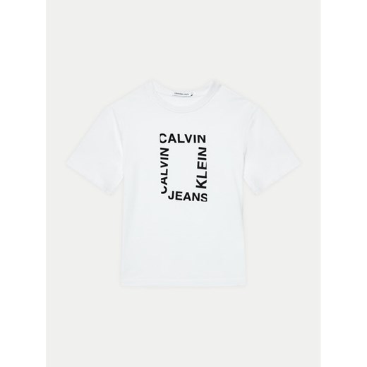 Calvin Klein Jeans T-Shirt Maxi Hero IB0IB02159 Biały Regular Fit ze sklepu MODIVO w kategorii Bluzki dziewczęce - zdjęcie 185833675