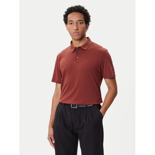 Calvin Klein Polo Supima LV04LB276G Brązowy Regular Fit ze sklepu MODIVO w kategorii T-shirty męskie - zdjęcie 185833679