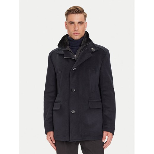 JOOP! Płaszcz wełniany 17 JO-48Gary 30048807 Granatowy Regular Fit ze sklepu MODIVO w kategorii Płaszcze męskie - zdjęcie 185833745