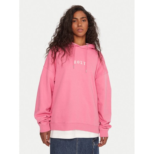 Roxy Bluza Lineup ERJFT05016 Różowy Oversize ze sklepu MODIVO w kategorii Bluzy damskie - zdjęcie 185833758