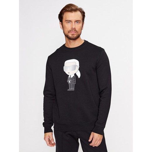 KARL LAGERFELD Bluza Sweat Crewneck 705071 500951 Czarny Regular Fit ze sklepu MODIVO w kategorii Bluzy męskie - zdjęcie 185833768