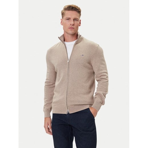 Gant Kardigan 8030164 Beżowy Regular Fit ze sklepu MODIVO w kategorii Swetry męskie - zdjęcie 185833899