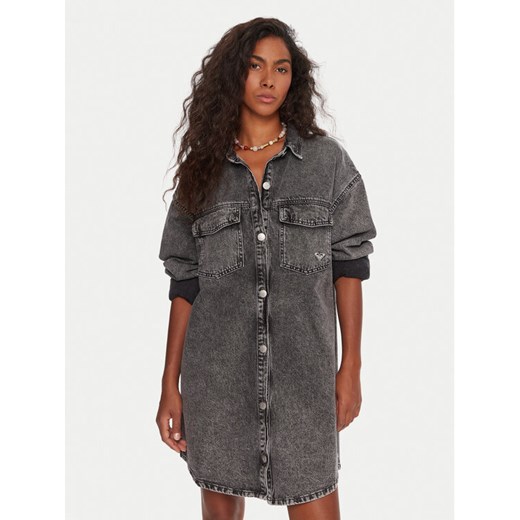 Roxy Sukienka jeansowa Tidal Moon ERJDD03009 Szary Relaxed Fit ze sklepu MODIVO w kategorii Sukienki - zdjęcie 185833956