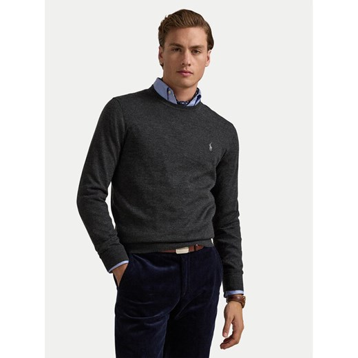 Polo Ralph Lauren Sweter 710946143003 Szary Slim Fit ze sklepu MODIVO w kategorii Swetry męskie - zdjęcie 185833957