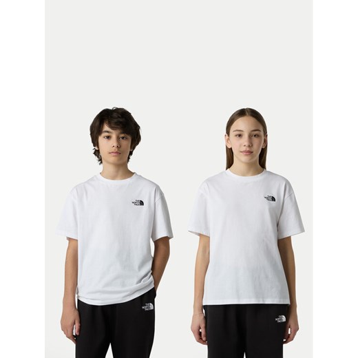 The North Face T-Shirt Essential NF0A8EFP Biały Relaxed Fit ze sklepu MODIVO w kategorii T-shirty chłopięce - zdjęcie 185833976