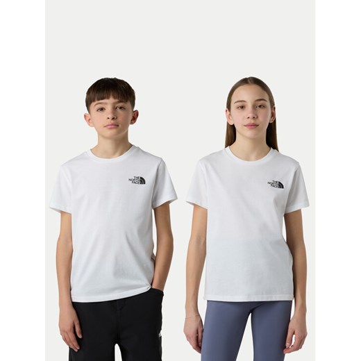 The North Face T-Shirt Simple Dome NF0A87T4 Biały Regular Fit ze sklepu MODIVO w kategorii T-shirty chłopięce - zdjęcie 185833977