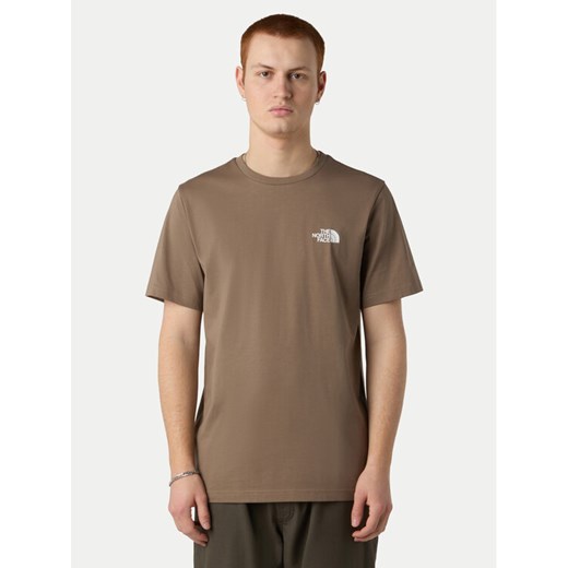 The North Face T-Shirt Simple Dome NF0A87NG Brązowy Regular Fit ze sklepu MODIVO w kategorii T-shirty męskie - zdjęcie 185833988