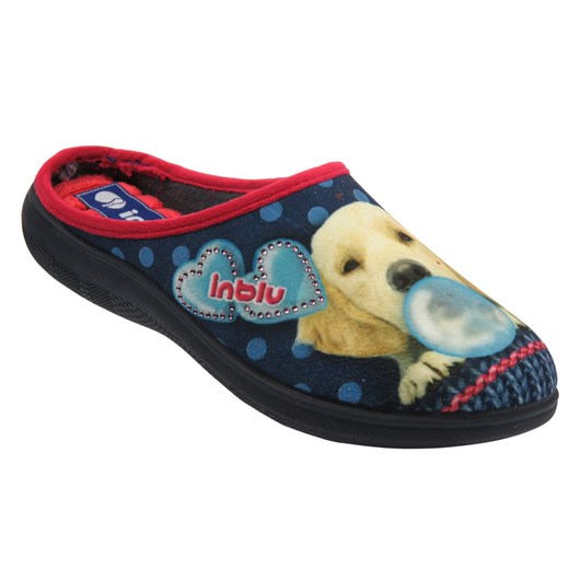 Kapcie damskie z pieskiem granatowe Inblu EC-93 ze sklepu ulubioneobuwie w kategorii Kapcie damskie - zdjęcie 185836595