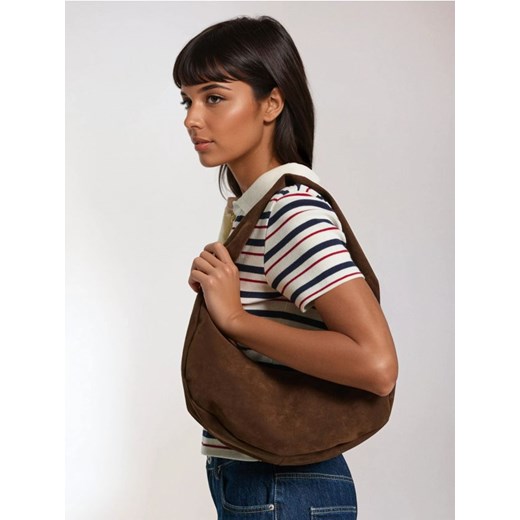 Sinsay - Torebka hobo na ramię - brązowy - id: 609EK-88X - marki Sinsay - 185837016 Sinsay - Torebka hobo na ramię - brązowy ze sklepu Sinsay w kategorii Torby Shopper bag - zdjęcie 185837016