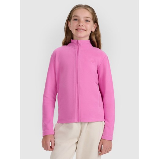 Dziewczęcy polar 4F 4FJRAW25TFLEF434 - różowy ze sklepu Sportstylestory.com w kategorii Bluzy dziewczęce - zdjęcie 185837768
