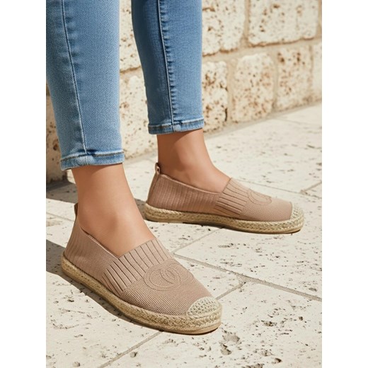 Damskie espadryle Callisto jasny brązowy płaski obcas skóra ekologiczna ze sklepu royalfashion.pl w kategorii Espadryle damskie - zdjęcie 185838608