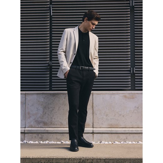 Reserved - Jeansy chino slim fit - czarny ze sklepu Reserved w kategorii Jeansy męskie - zdjęcie 185838696