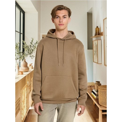Sinsay - Bluza hoodie basic - brązowy ze sklepu Sinsay w kategorii Bluzy męskie - zdjęcie 185838868