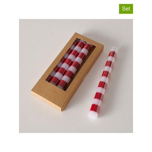 Boltze Świece (4 szt.) &quot;Stripy&quot; w kolorze biało-czerwonym - wys. 20 cm ze sklepu Limango Polska w kategorii Świece i dyfuzory - zdjęcie 185839195