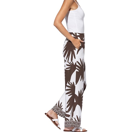 Heine Spodnie w kolorze biało-brązowym Heine 42 okazja Limango Polska