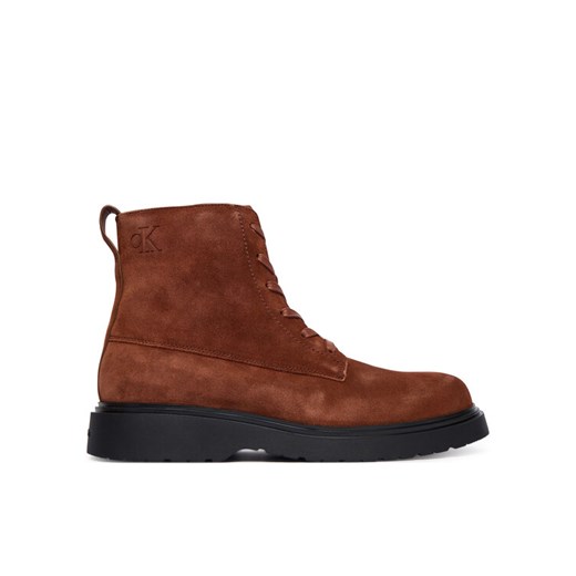 Trzewiki Calvin Klein Combat Ess Lace Up Zip Boot Su YM0YM01371 Brązowy ze sklepu eobuwie.pl w kategorii Buty zimowe męskie - zdjęcie 185841689