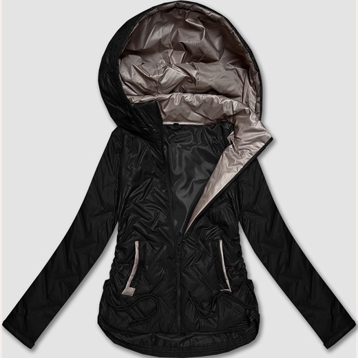 Lekka kurtka damska plus size z kapturem S'West czarna (B8558-1) ze sklepu goodlookin.pl w kategorii Kurtki damskie - zdjęcie 185842865