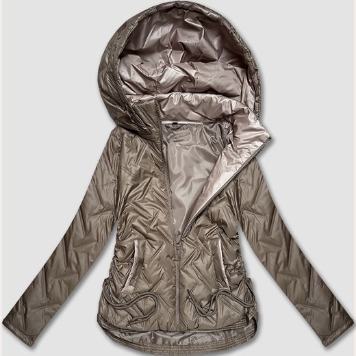 Lekka kurtka damska plus size z kapturem S'West beżowa (B8558-12) ze sklepu goodlookin.pl w kategorii Kurtki damskie - zdjęcie 185842876