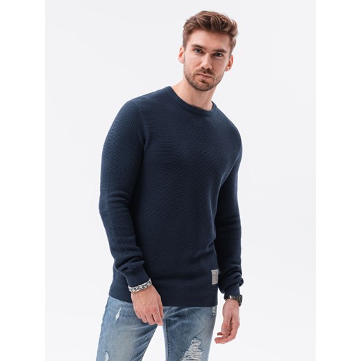 Sweter męski - ciemnoniebieski V1 E185 ze sklepu ombre w kategorii Swetry męskie - zdjęcie 185843499