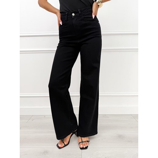 Czarne Spodnie Wide Leg ze sklepu ModnaKiecka.pl w kategorii Spodnie damskie - zdjęcie 185844825
