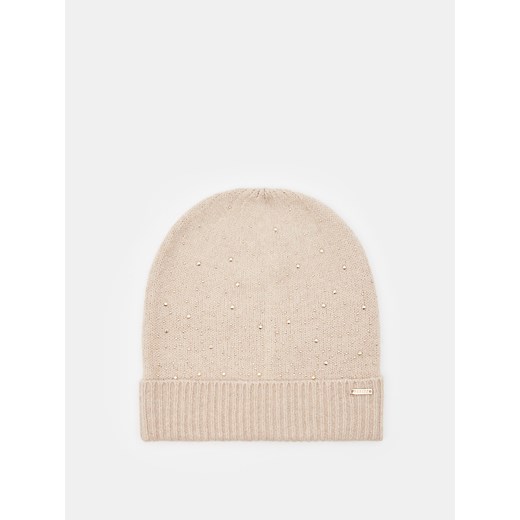 Mohito - Beżowa czapka beanie - beżowy ze sklepu Mohito w kategorii Czapki zimowe damskie - zdjęcie 185846065