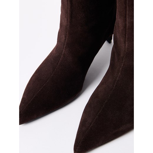 Mohito - Skórzane kozaki - ciemnobrązowy Mohito 38 Mohito