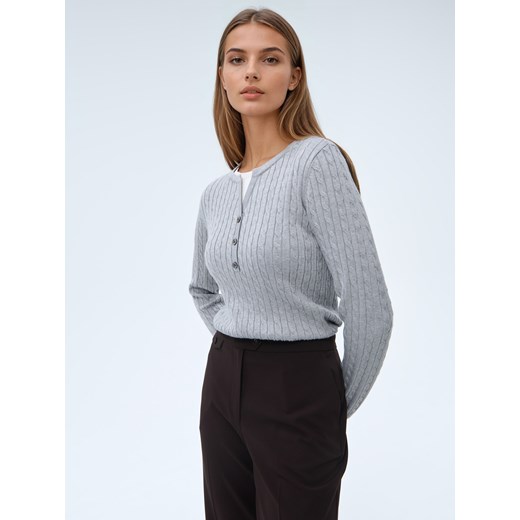 Mohito - Szary sweter z wiskozą - szary Mohito S Mohito